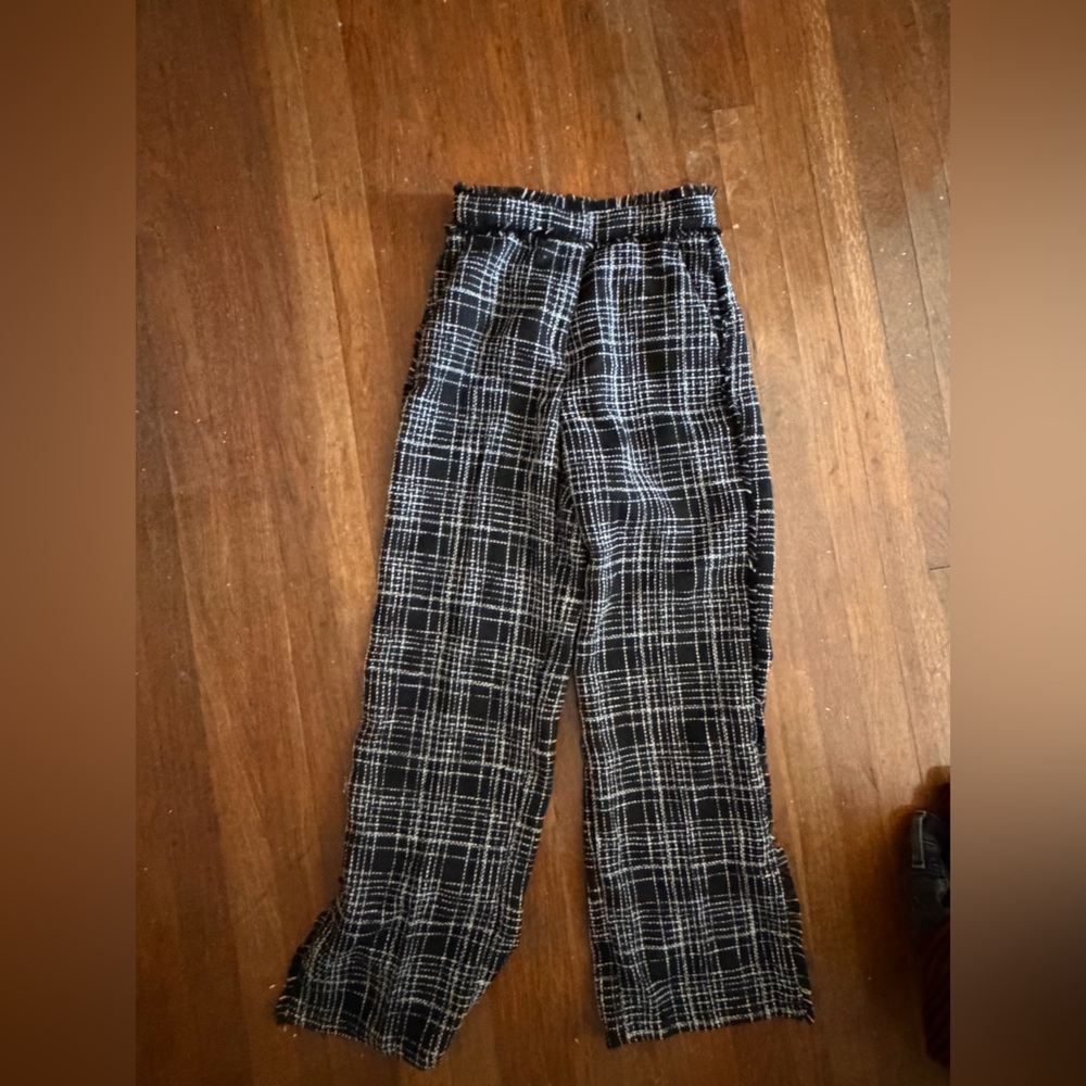 H&M Black and White Plaid Trousers